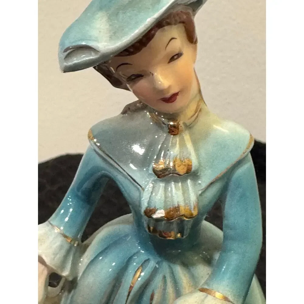 Vintage Napco Miss Laureen Victorian Figurine Stamped Japan 1950s B2886